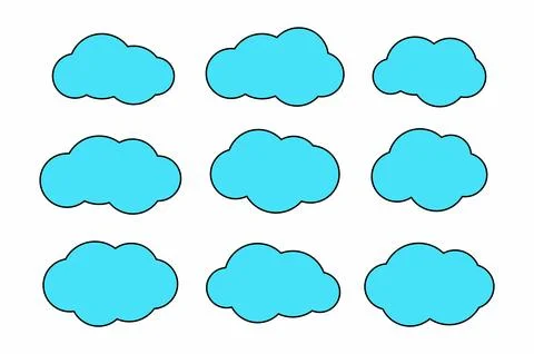 Set of cloud Stock Illustration