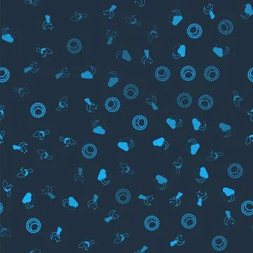 Set Cloud with moon and stars, , Eclipse of the sun and on seamless pattern Stock Illustration
