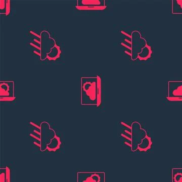 Set Cloud with rain and sun and Weather forecast on seamless pattern. Vector 스톡 일러스트