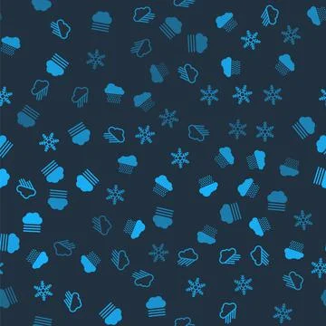 Set Cloud with rain, , Snowflake and Fog and cloud on seamless pattern. Vector 스톡 일러스트