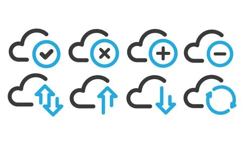 Set of cloud service and network related. イラスト素材