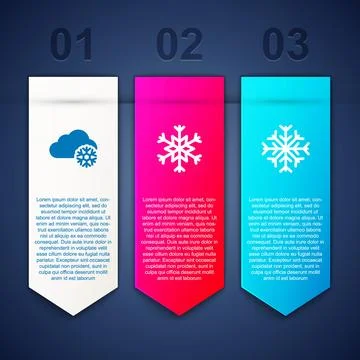 Set Cloud with snow, Snowflake and . Business infographic template. Vector Stock-Illustration