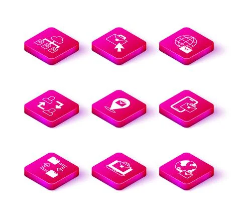 Set Cloud storage document folder, Online working, Project team base, Freelancer Stock Illustration