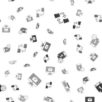 Set Cloud storage document folder, Web camera, Time management and Online w.. Stock Illustration