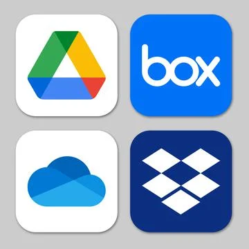 Set of cloud storage services Stock Illustration