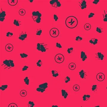 Set Cloud, Storm warning, with rain and Kelvin on seamless pattern. Vector 스톡 일러스트