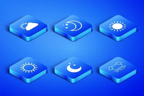 Set Cloud, Sun and cloud weather, Moon stars,  and  icon. Vector Illustrazione stock
