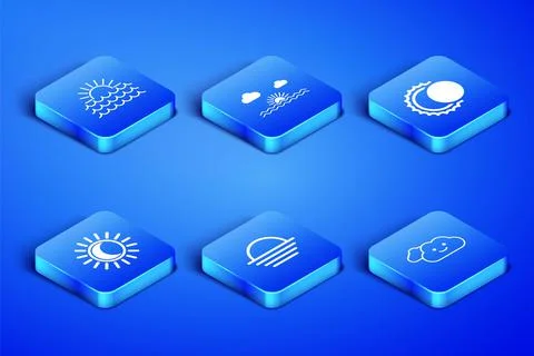 Set Cloud, Sunset, Eclipse of the sun, and icon. Vector イラスト素材