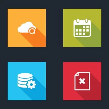Set Cloud sync refresh, Calendar, Setting database server and Delete file Ilustración de archivo