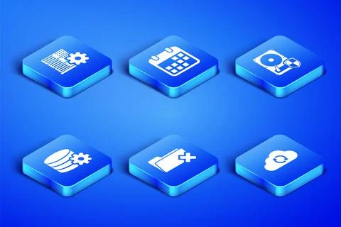 Set Cloud sync refresh, Server setting, Delete folder, Setting database server 스톡 일러스트