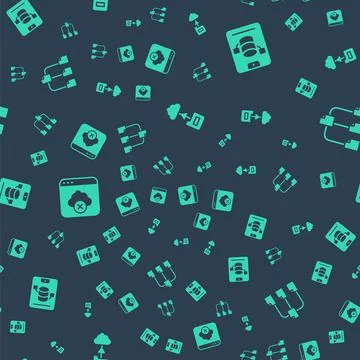 Set Cloud technology data transfer, Server, Data, Web Hosting, Failed access Stock Illustration