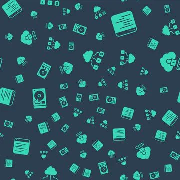 Set Cloud technology data transfer, Software, Hard disk drive HDD and computing イラスト素材