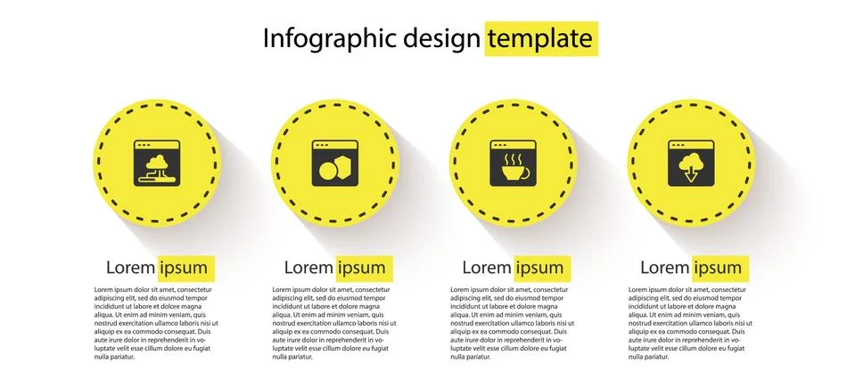 Set Cloud technology data transfer, Software, and . Business infographic Stock Illustration