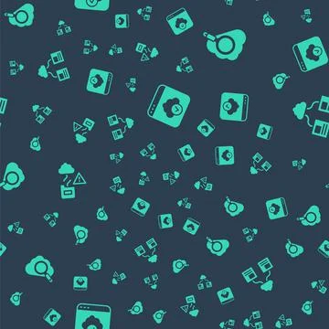 Set Cloud technology data transfer, Search cloud computing, and on seamless 库存插图