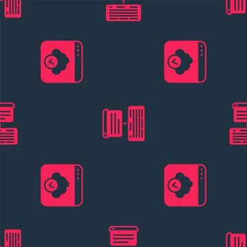 Set Cloud technology data transfer and Server, Data, Web Hosting on seamless 库存插图