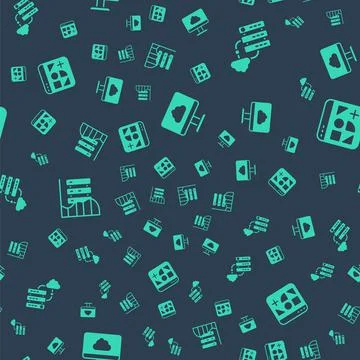 Set Cloud technology data transfer, Network cloud connection, Server, Data, Web Stock Illustration