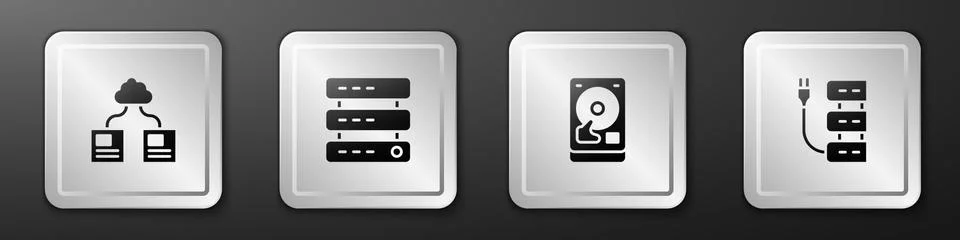 Set Cloud technology data transfer, Server, Data, Web Hosting, Hard disk drive 스톡 일러스트