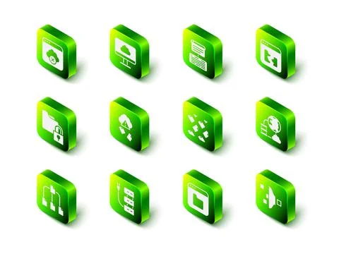 Set Cloud technology data transfer, Server, Data, Web Hosting, Broken file, N Stock Illustration