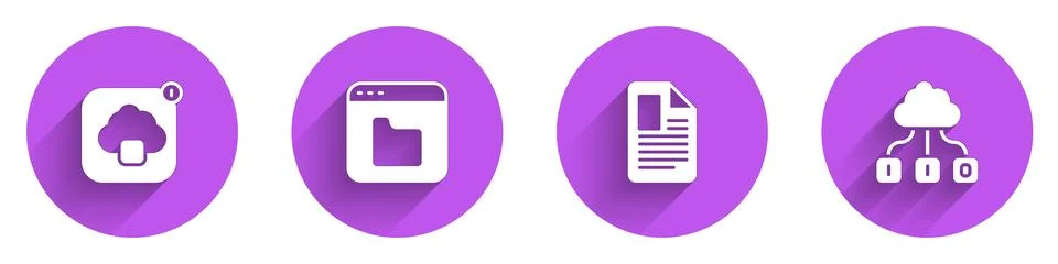 Set Cloud technology data transfer, Browser files, File document and icon with Stock Illustration