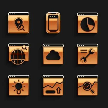 Set Cloud technology data transfer, Financial growth increase, Website with Stock Illustration