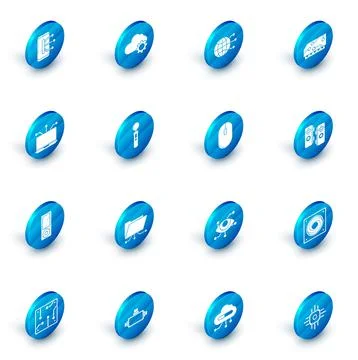 Set Cloud technology data transfer and storage, Global social network, RAM, r Stock Illustration