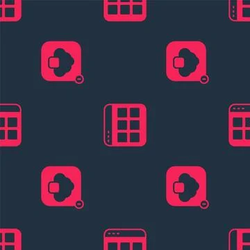 Set Cloud technology data transfer and Browser files on seamless pattern. Vector 스톡 일러스트