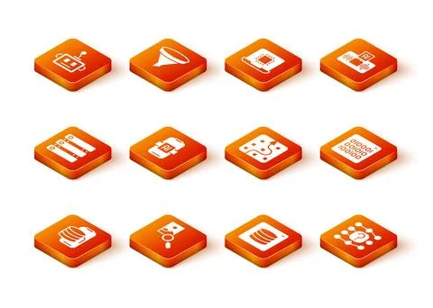 Set Cloud technology data transfer, Photo retouching, Server, Data, Artific.. 库存插图