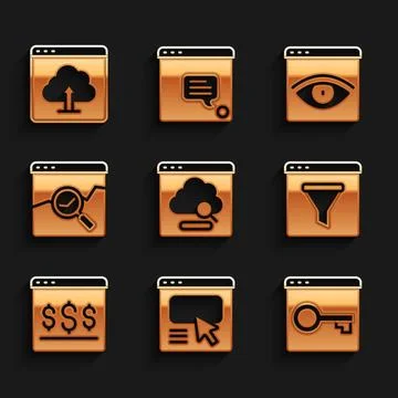 Set Cloud technology data transfer, UI or UX design, Secure your site with .. Stock-Illustration