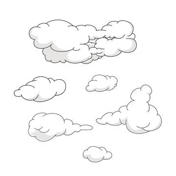 Set of cloud vector illustration. cloud sign and symbol Illustrazione stock