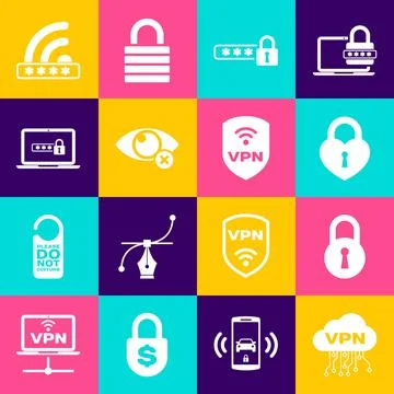 Set Cloud VPN interface, Lock, Castle the shape of heart, Password protection イラスト素材