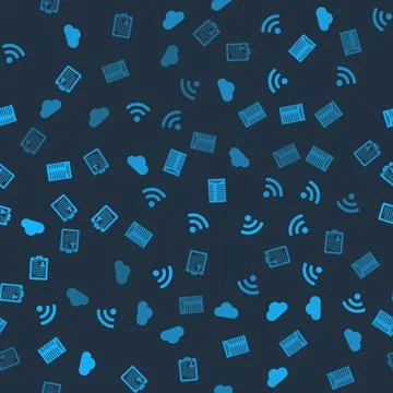 Set Cloud, Wi-Fi wireless network, Paper financial check and Clipboard with 스톡 일러스트