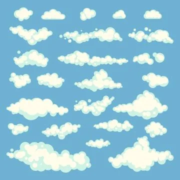Set of Clouds on blue sky. Vector illustration Illustrazione stock