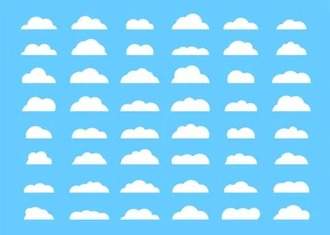 Set of clouds. Cloud icon flat design. Vector illustration. 스톡 일러스트