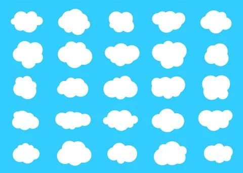 Set of clouds. Cloud icon. Vector illustration. 스톡 일러스트