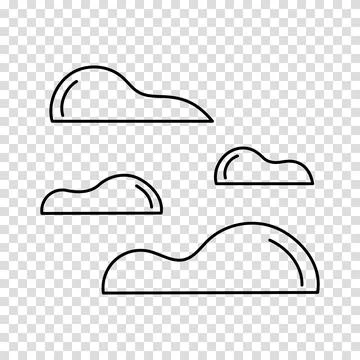 Set of clouds in flat style. Cloud icon. Outline balloon. Vector cartoon cl.. イラスト素材