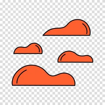 Set of clouds in flat style. Cloud icon. Outline balloon. Vector cartoon clip Illustrazione stock