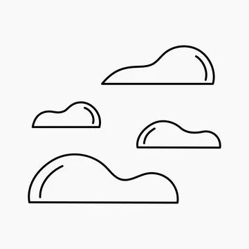 Set of clouds in flat style. Cloud icon. Outline balloon. Vector cartoon clip 스톡 일러스트