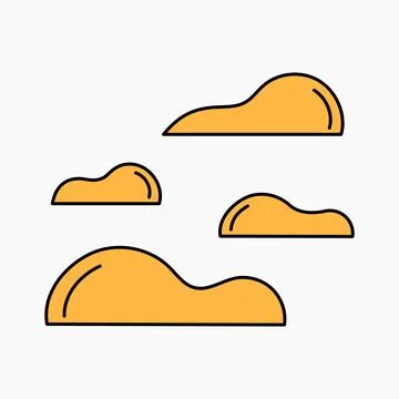 Set of clouds in flat style. Cloud icon. Outline balloon. Vector cartoon cl.. Stock Illustration