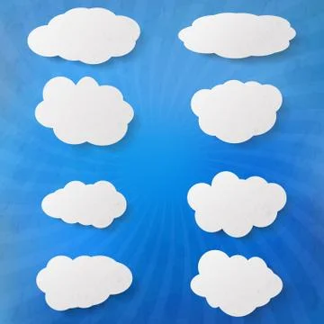 Set of clouds grunge Illustrazione stock