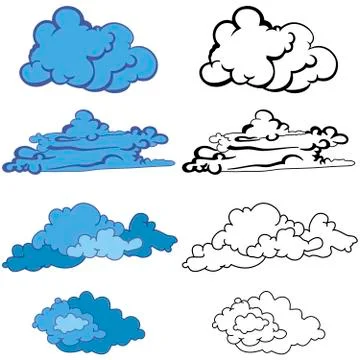 Set of clouds Stock Illustration
