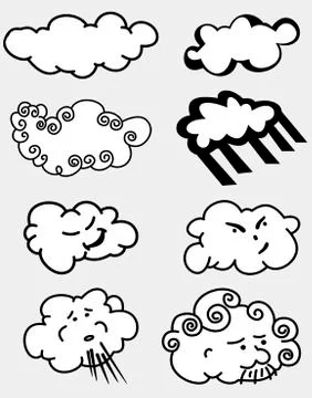 Set of clouds Stock Illustration