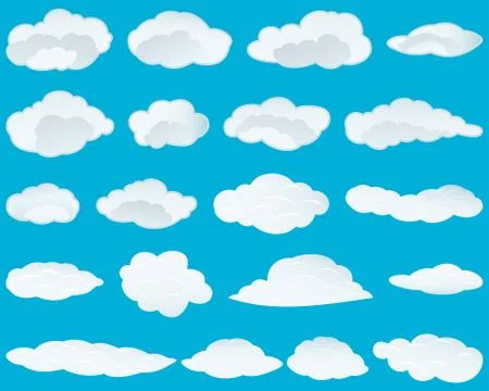 Set of clouds Stock Illustration