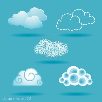 Set of clouds. no.2 Stock Illustration