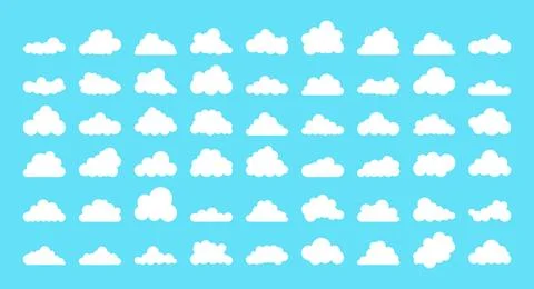 Set of Clouds silhouettes. Abstract white cloudy set. Vector stock illustration Stock-Illustration