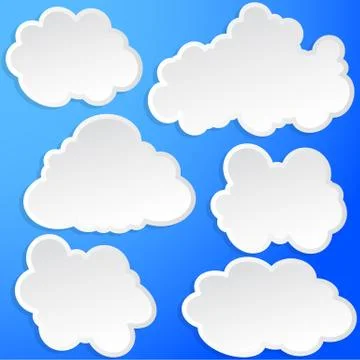 Set of clouds in the sky. vector illustration Illustrazione stock