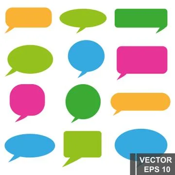 Set of clouds for text. Conversation. Isolated on white background. イラスト素材