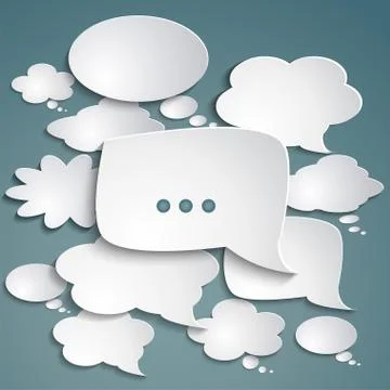 Set of clouds for thought paper Stock Illustration