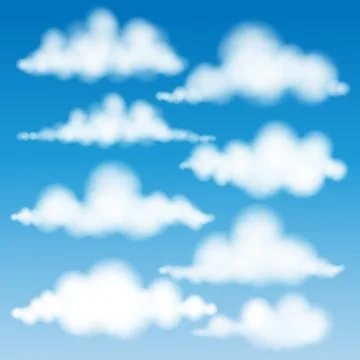 Set Of Clouds Vector. Stock Illustration