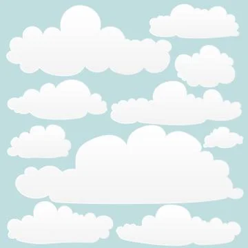 Set Of Clouds Vector. Illustrazione stock