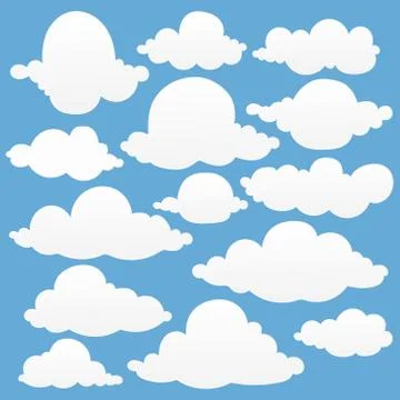 Set Of Clouds Vector. Stock Illustration